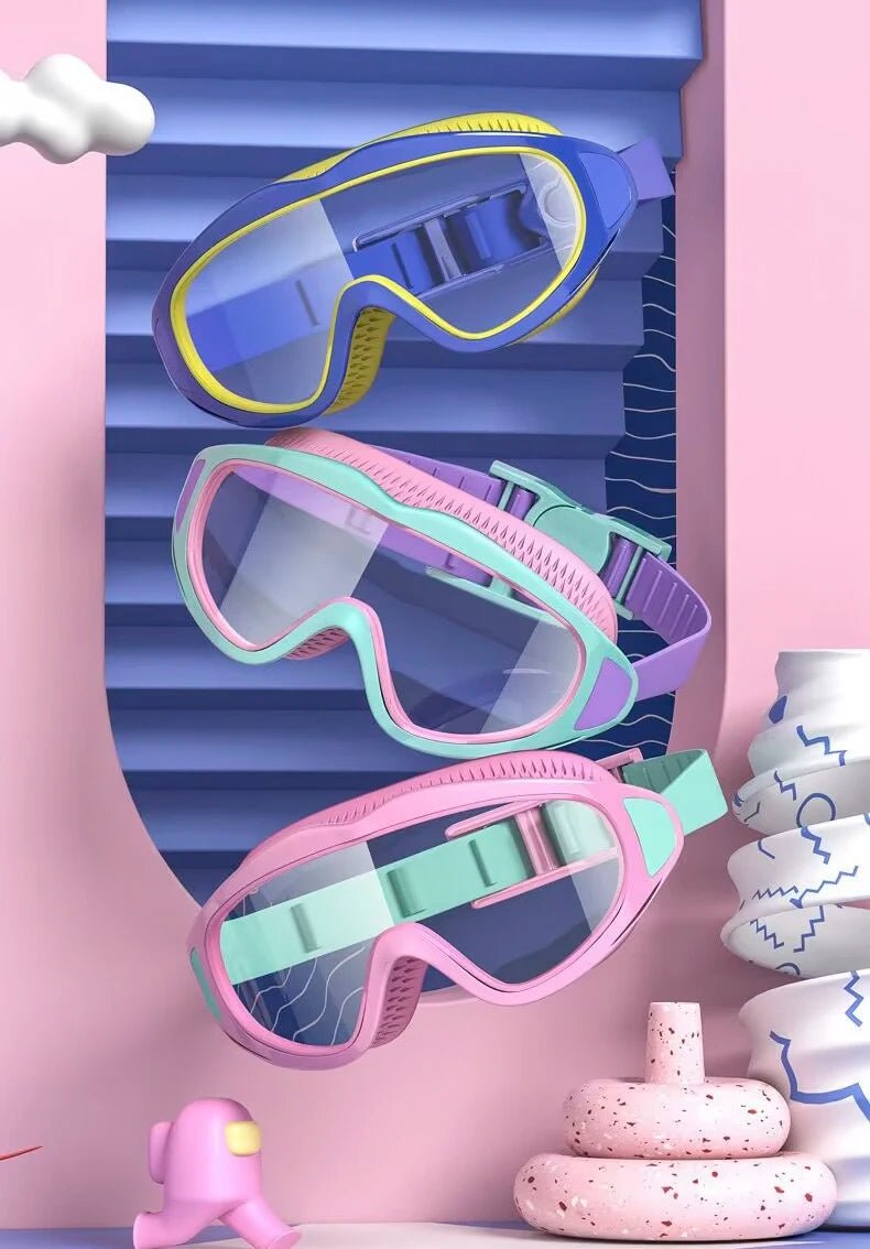 Children's swimming goggles; anti-fog and anti-ultraviolet; wide-angle swimming goggles; waterproof children's pool glasses; sui
