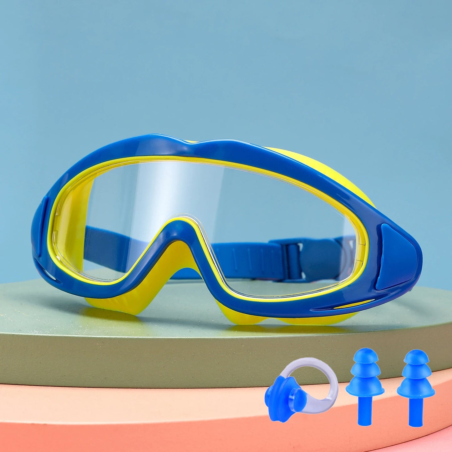 Children's swimming goggles; anti-fog and anti-ultraviolet; wide-angle swimming goggles; waterproof children's pool glasses; sui