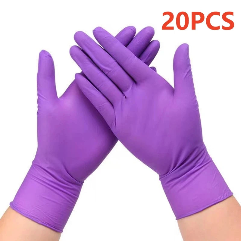 20/100PCS Pink Nitrile Disposable Gloves Latex Free Cleaning Gloves for Kitchen Cooking Household Beauty Petcare Hair Dye Gloves
