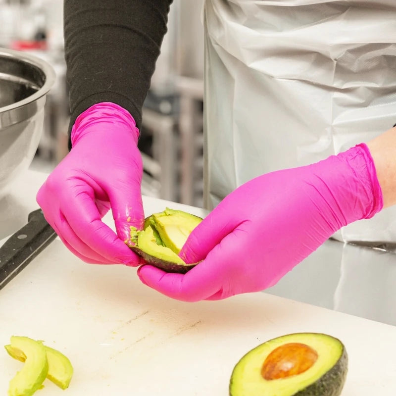 20/100PCS Pink Nitrile Disposable Gloves Latex Free Cleaning Gloves for Kitchen Cooking Household Beauty Petcare Hair Dye Gloves