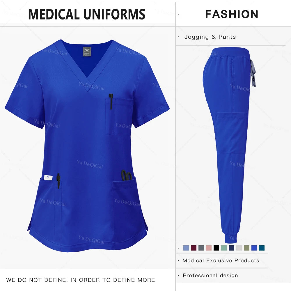 Pink Clinical Uniform Woman Pharmacy Workwear Nurse Uniform Hospital Doctor Oral Dental Surgery Uniforms Medical Scrubs Sets New