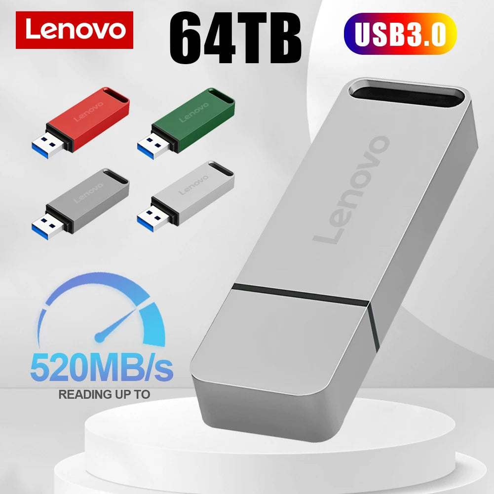 Lenovo 64TB USB Flash Drives USB3.2 Super High Speed Transfer PenDrive 16TB Portable Pen Drive Waterproof Memoria Usb Flash Disk