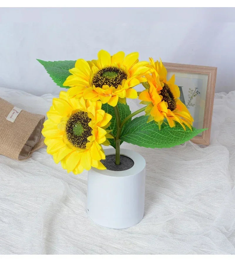 3 LED Night Light Rechargeable Sunflower Lights Interior Lighting Bedroom Bedside Desktop Decoration Table Lamp Night Lamps