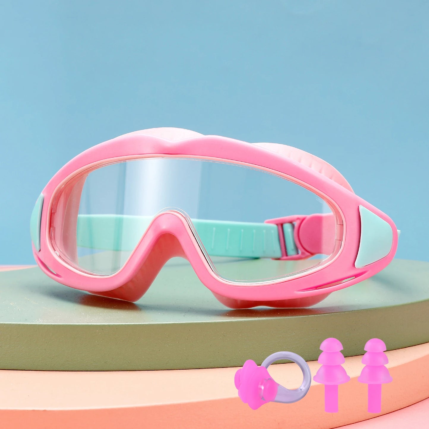 Children's swimming goggles; anti-fog and anti-ultraviolet; wide-angle swimming goggles; waterproof children's pool glasses; sui