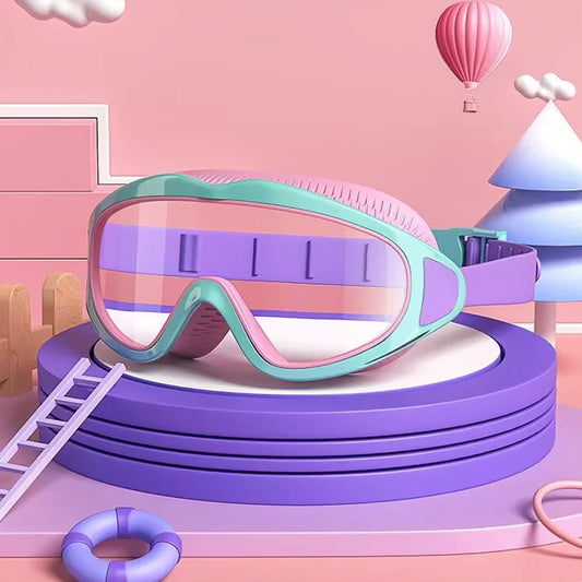 Children's swimming goggles; anti-fog and anti-ultraviolet; wide-angle swimming goggles; waterproof children's pool glasses; sui