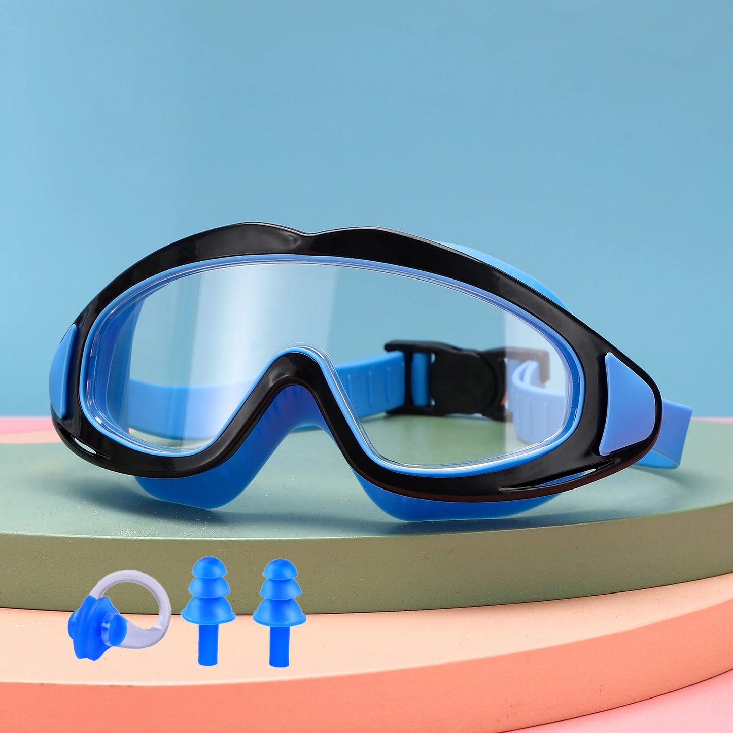 Children's swimming goggles; anti-fog and anti-ultraviolet; wide-angle swimming goggles; waterproof children's pool glasses; sui